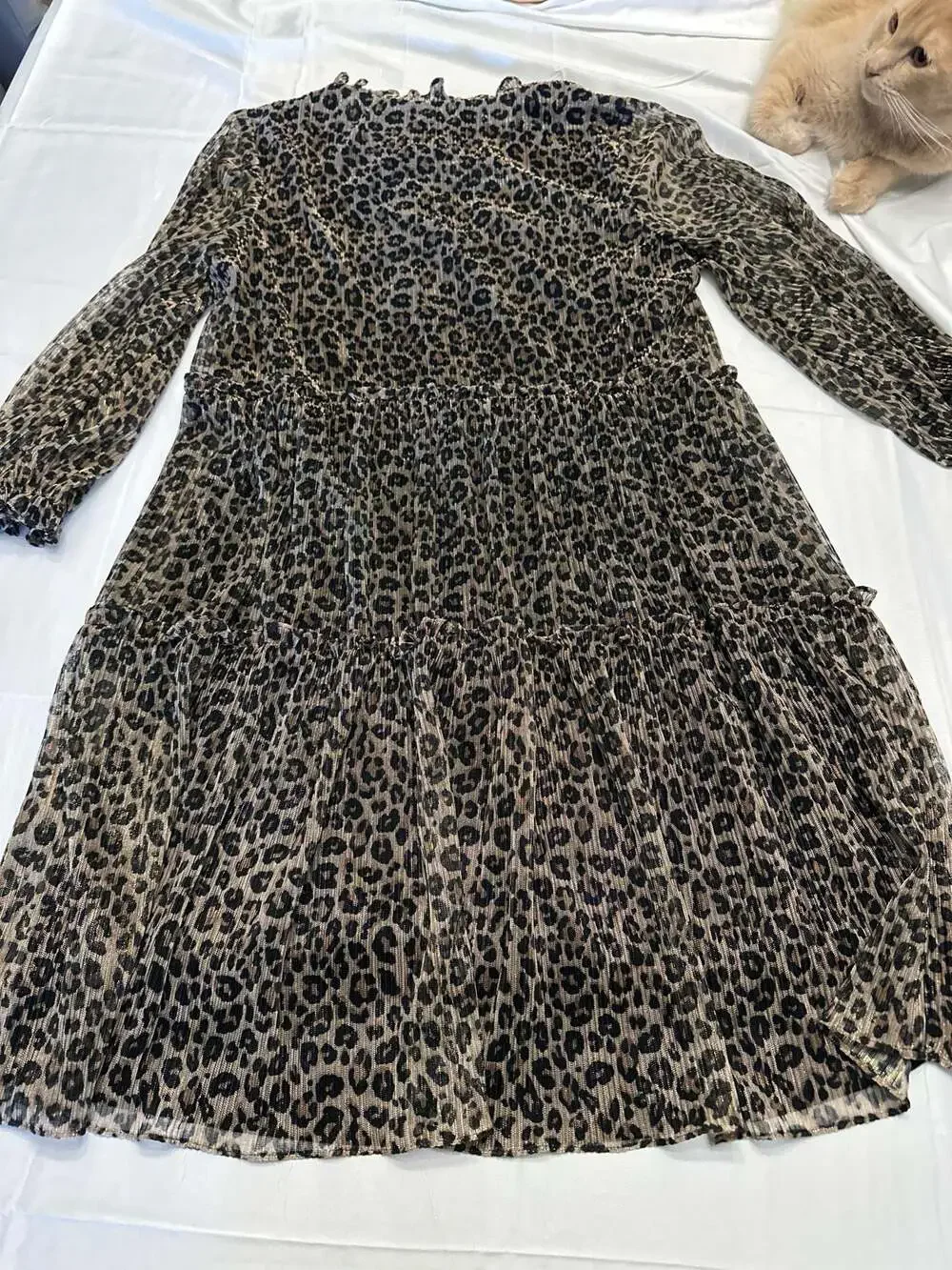 Just... Taylor Animal Print Tiered Long Sleeve Dress